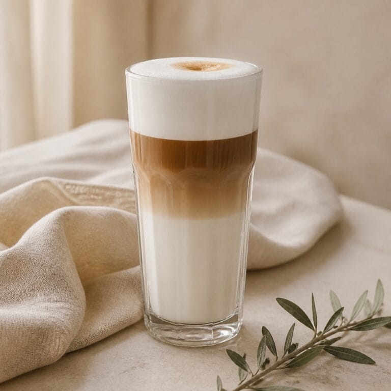 Latte Macchiato w wysokiej szklance